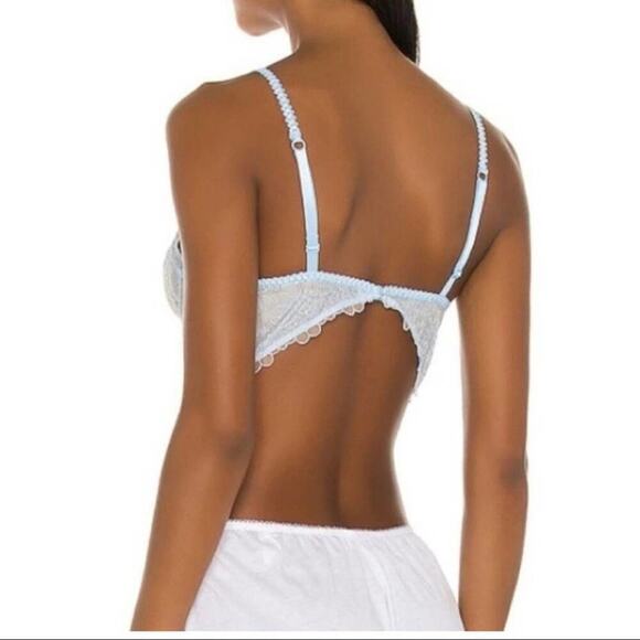 Free People Size 32D Lucia Lace Convertible Underwire Lightly Lined Bra Blue NEW - Picture 2 of 8
